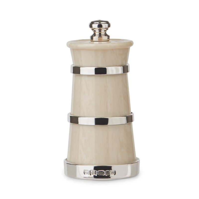 luxury Hersey rosewood and sterling silver salt & pepper mill set