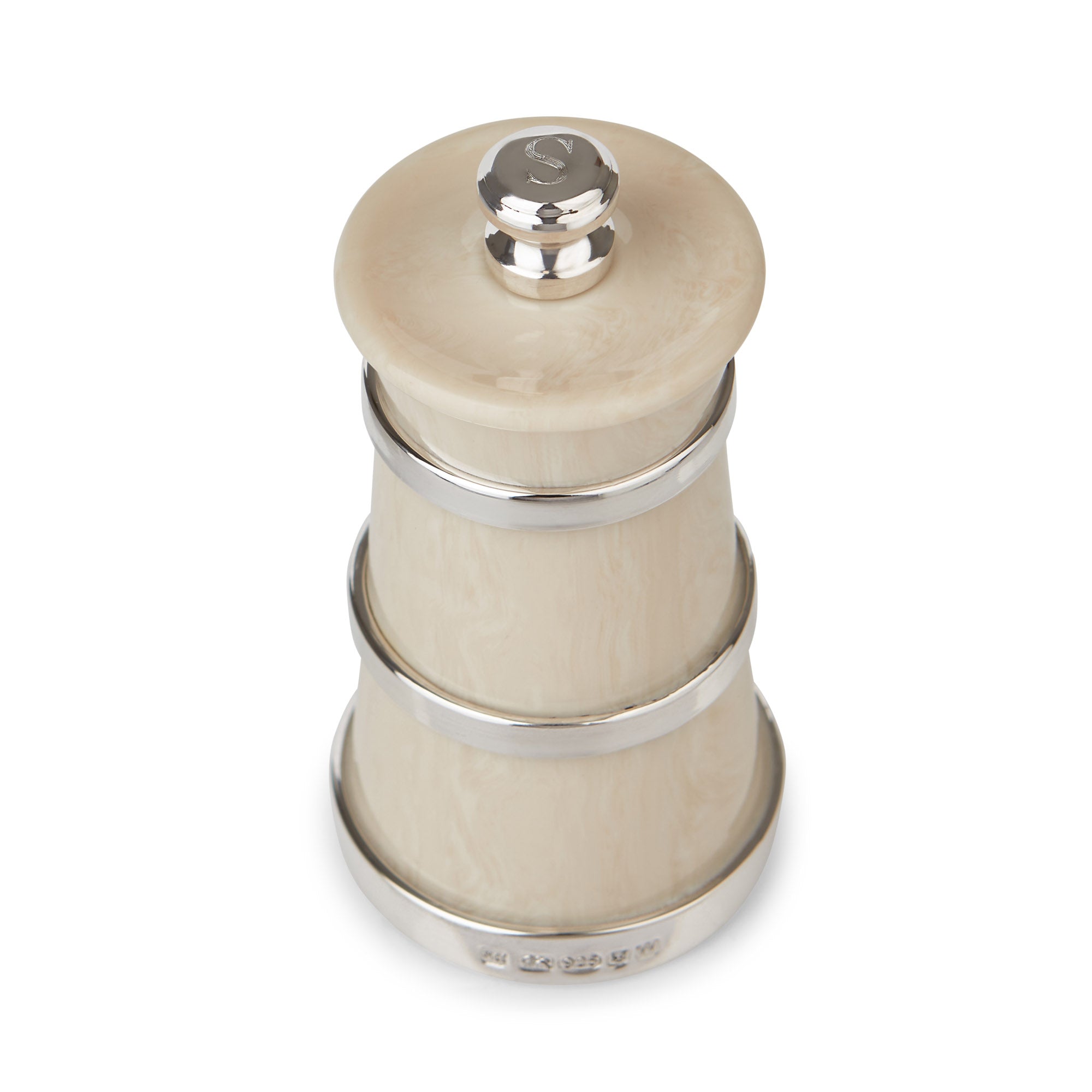 Rebecca Udall Silver & Ivorine Salt Mill Ivory Detail
