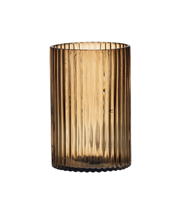 ribbed candle votives smoke brown
