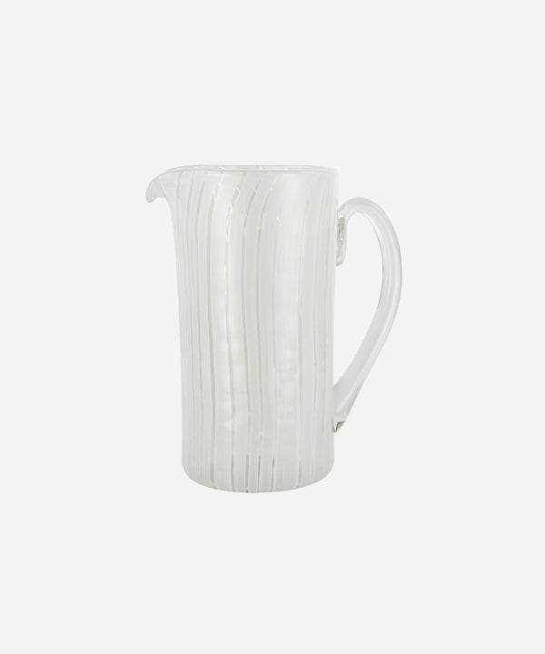 Rebecca Udall Striped white glass jug pitcher