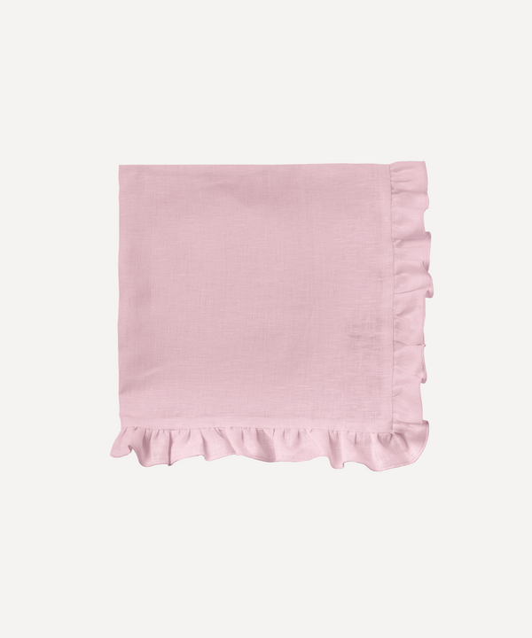 Pink ruffle Irish linen napkin