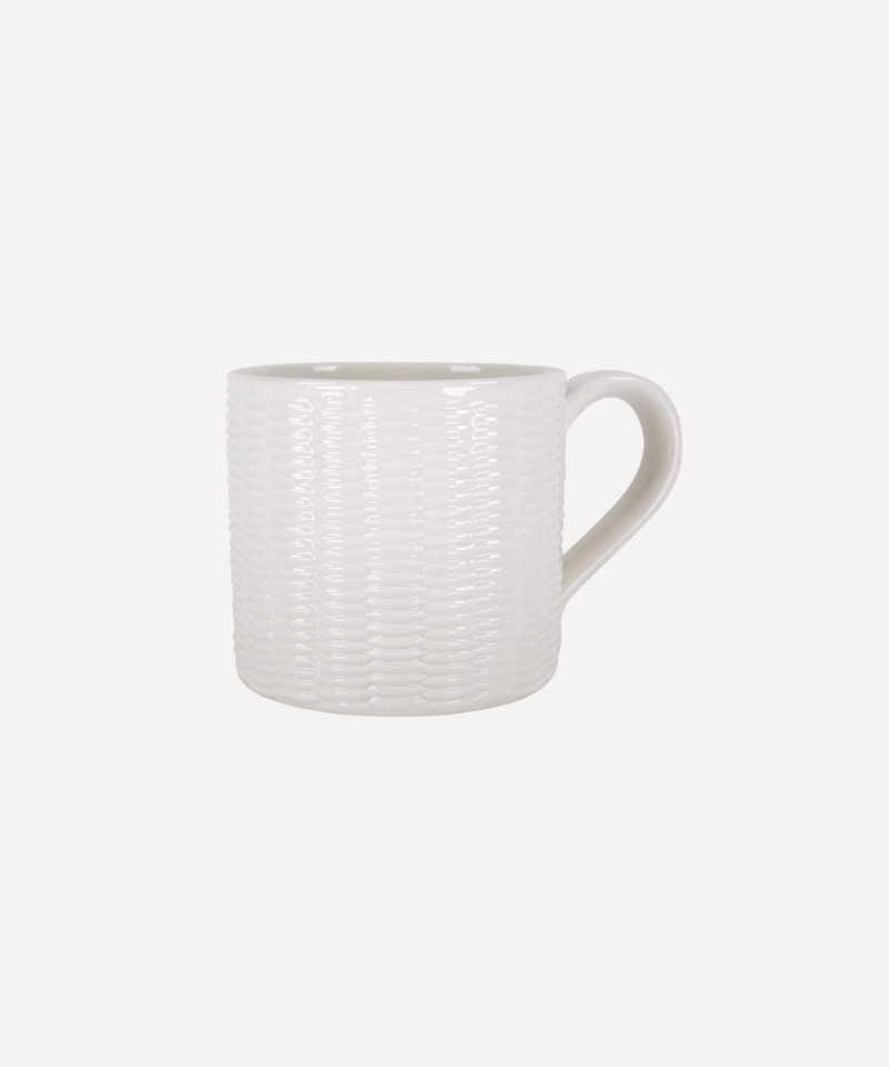 Basket Weave Mug, White