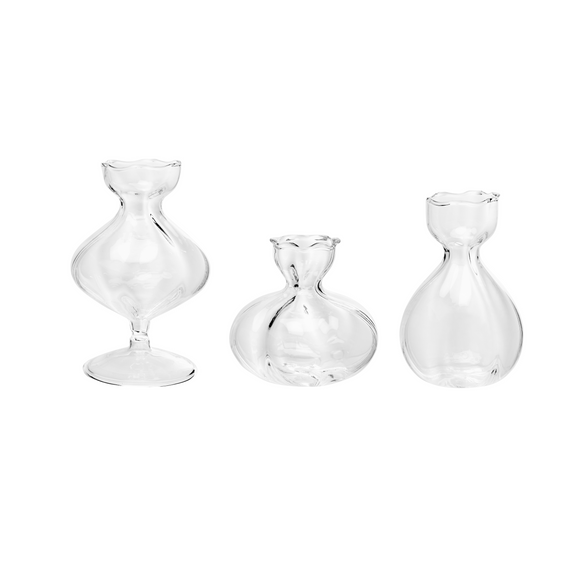 Rebecca Udall, Emily Bud glass Vase Trio Front View Set