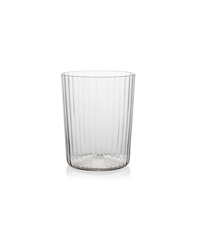 Rebecca Udall Luxury Esme glass tumbler, vertical ripple stripe 