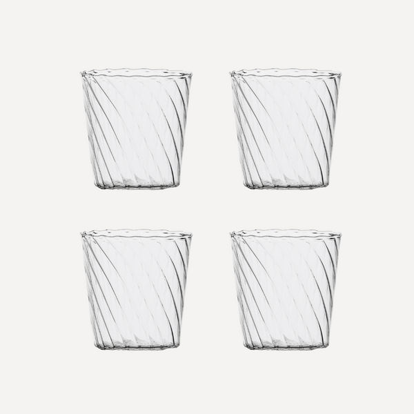 Ruffle Glass Tumbler, Set of 4