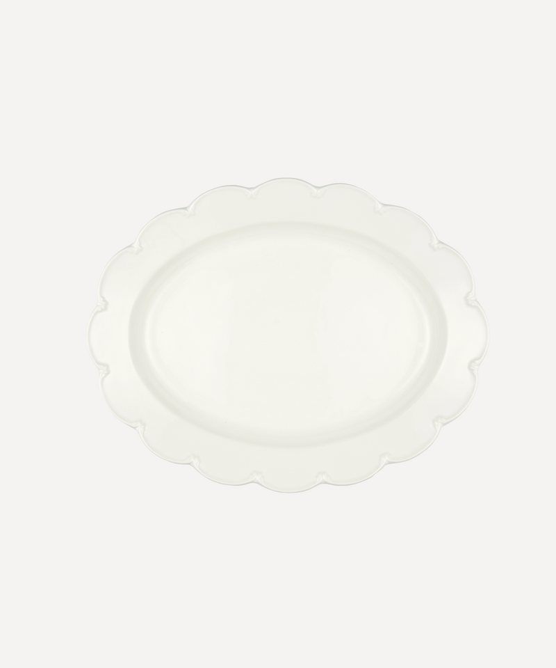 Scalloped Platters Italian artisan white