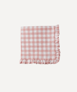 Rebecca Udall Ruffle frill gingham checked napkin dusty pink