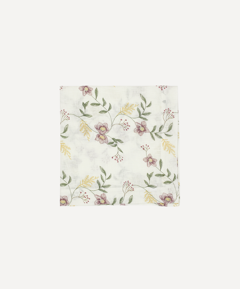 Hellebore floral Christmas classic linen napkin