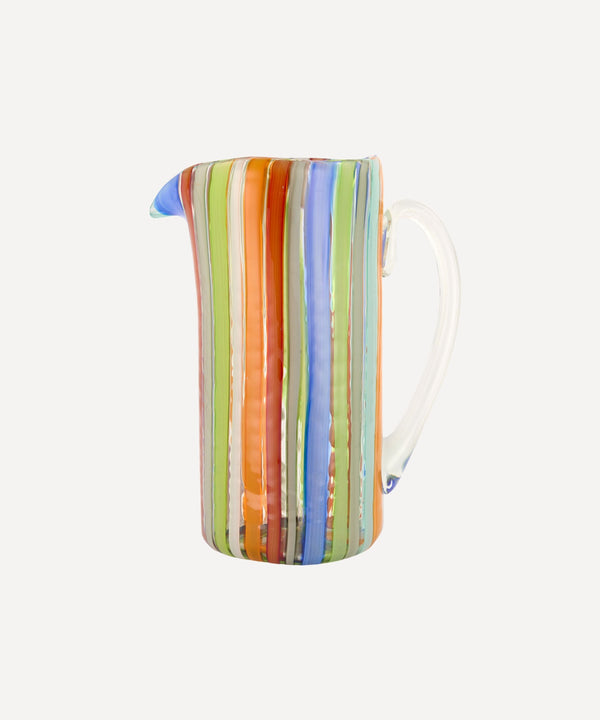 Rebecca Udall Allegra Murano glass jug pitcher multi coloured stripe