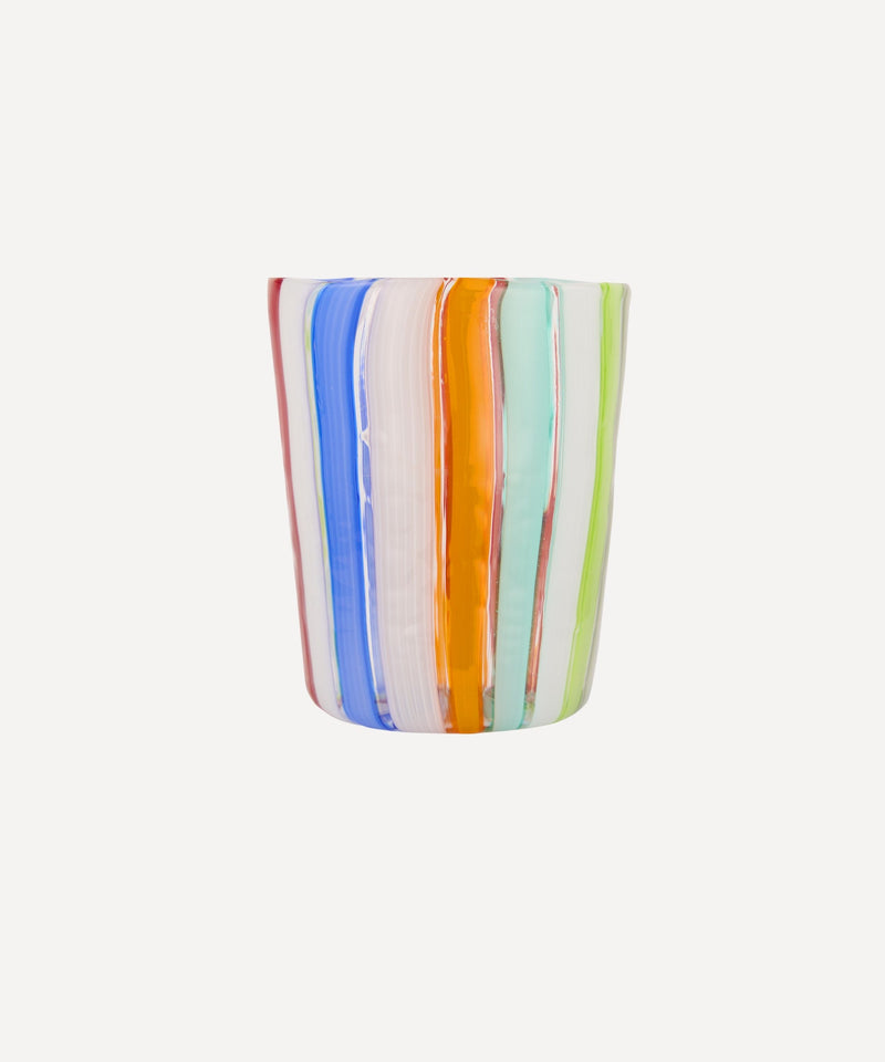 Allegra Murano Multi coloured stripe glass tumbler