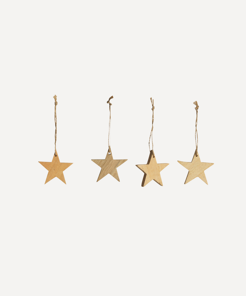 chana mango wood star table decorations