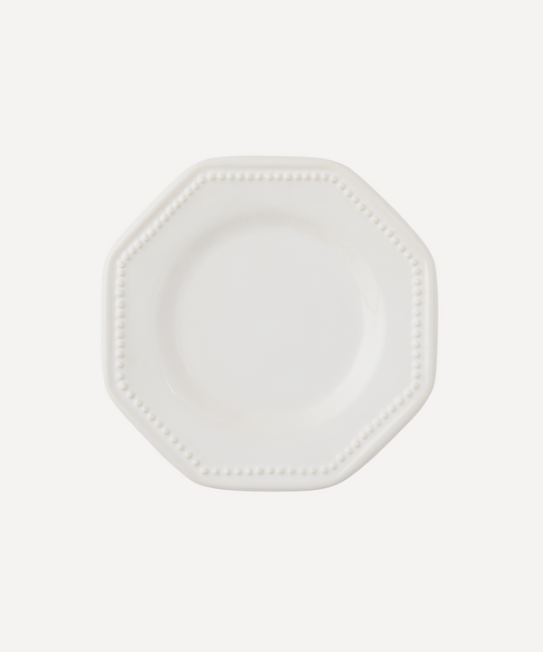 Bourg Joly octagon ceramic trinket dish plate white