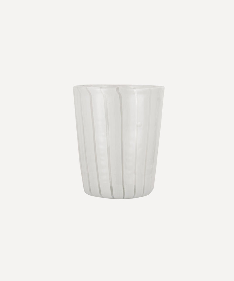Rebecca Udall Allegra white stripe tumbler murano glass 
