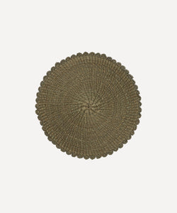 REBECCA UDALL scalloped abaca placemat in mushroom 