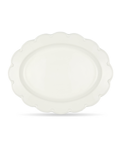 Scalloped Platters Italian artisan white