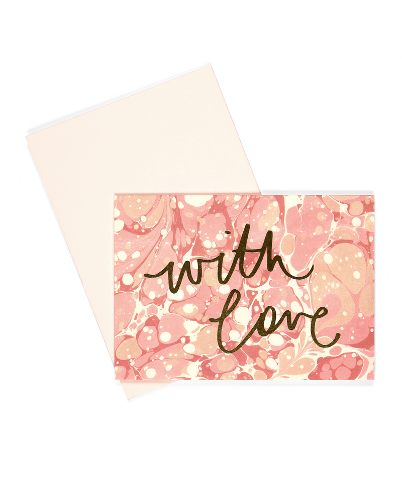 Marble With Love Card, Pink