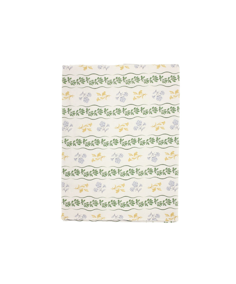 Rebecca Udall Margot Striped Floral Linen Tablecloth, Blue, Green, Yellow